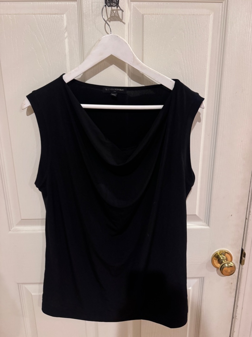 Banana Republic Black Sleeveless Cowl Neck Top